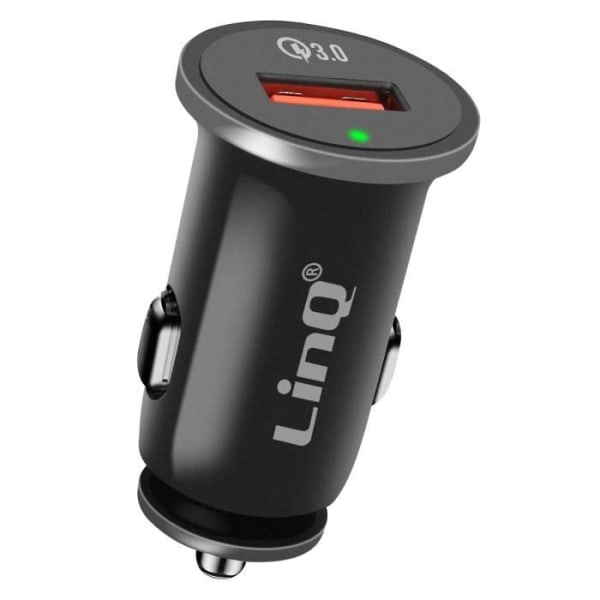 Bilcigarettænderoplader Quick Charge 3A Quick Charge 3.0 LinQ Sort Svart