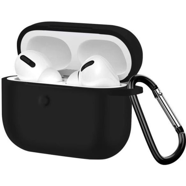 Coque AirPods Pro - Fleksibel - Sort - Ridsefast - Fingeraftryksfri - Indbygget karabinhage Svart