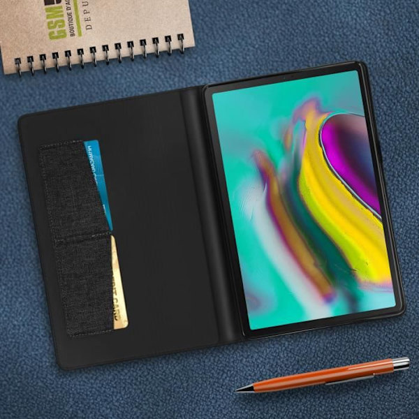 Cover - Samsung - Galaxy Tab S5e - Eco-leather - Card storage - Stand function - Black Svart