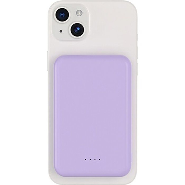 Ulkoinen akku BigBen Connected MagSafe 5000 mAh Magneetti USB A+C 10 W Purppura Lilla