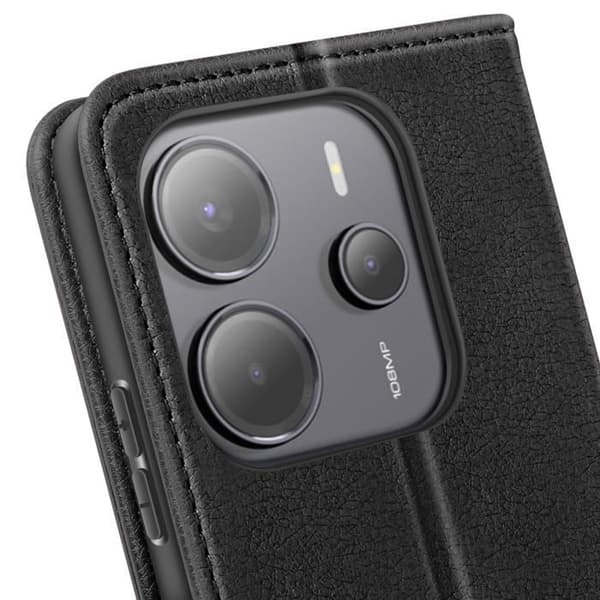 Smartphoneetui - Xiaomi - Redmi Note 14 4G - Lommebog - Videostøtte - Sort Svart