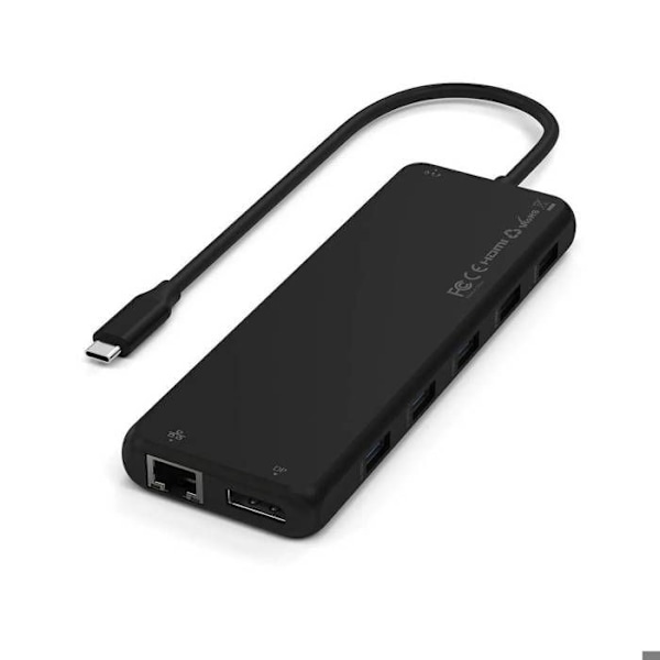 USB-C Hub 13 in 1 - Satechi - Kolmoisnäyttö - Siirto 10 Gbit/s - Virransyöttö 100 W - Musta