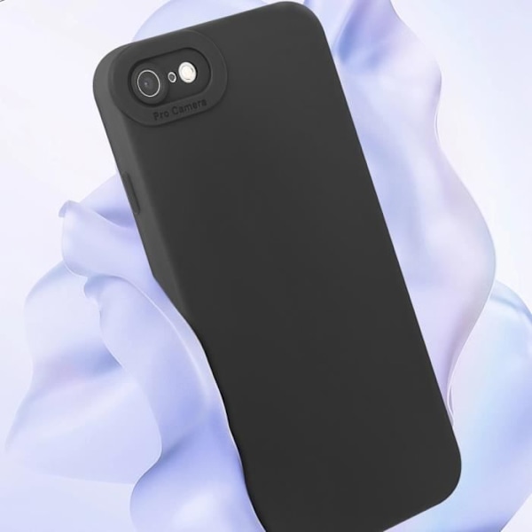 AVIZAR kotelo iPhone 7/8/SE2020/SE2022 - Pehmeä silikoni - Vahvistettu kamerasuojaus - Musta Svart
