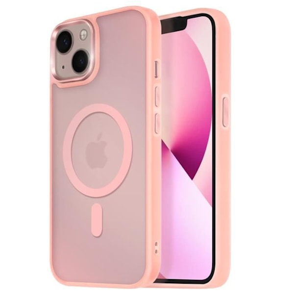 Coque MagSafe til iPhone 13 Matt Frostet Baggrund Rød Kontur Rosa