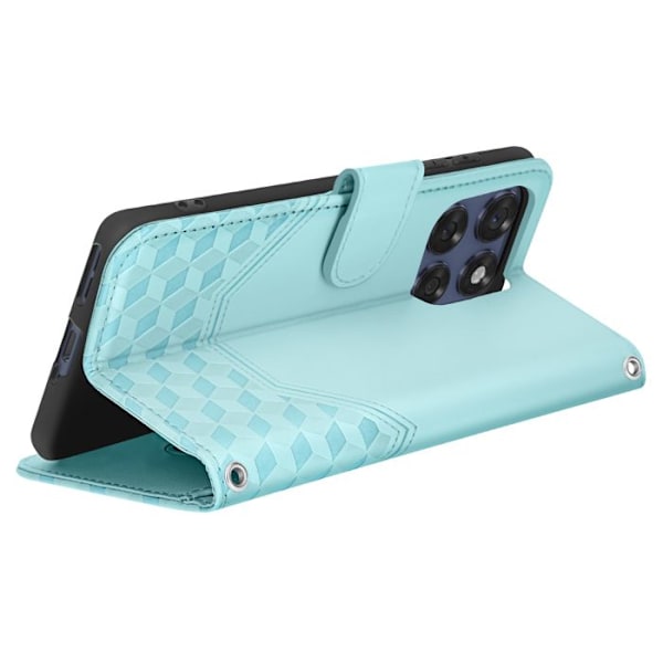 Kotelo Motorola Edge 60 Fusionille ja Edge 60 Lompakko 3D Kuvio Vaaleansininen Blå
