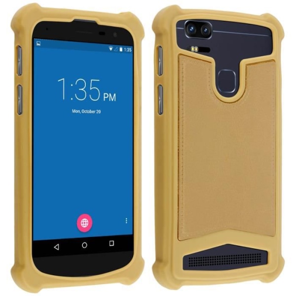 Smartphone-fodral - Universell - Stötsäker - Silikon - Konstläder - 4.7" till 5.3" Guld