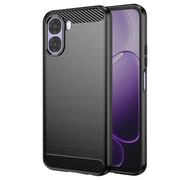 Cover til Oppo A6x Carbon Effekt Blød Stødabsorberende Sort Svart