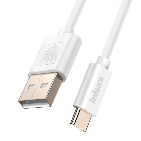USB till USB C Laddning och Synkronisering 1m Inkax Vit Vit
