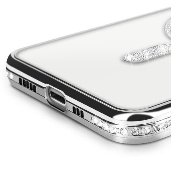 Coque - Diamant - iPhone 13 Pro - Strass Sølv - Modstandsdygtig - Kompatibel med MagSafe - Elegante Grå