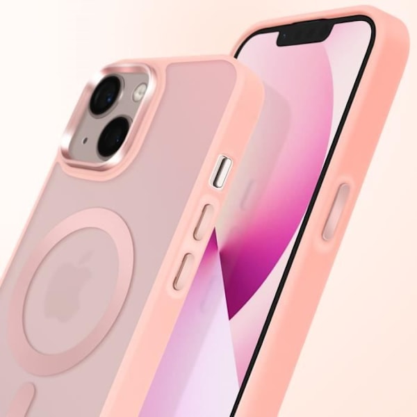 Coque MagSafe til iPhone 13 Matt Frostet Baggrund Rød Kontur Rosa