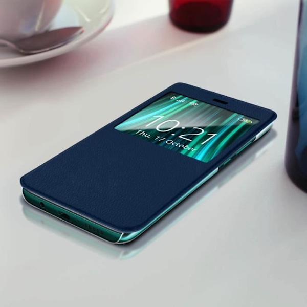 Fodral - AVIZAR - Xiaomi Redmi Note 8 Pro - Fullständigt skydd - Displayfönster - Nattblå Blå