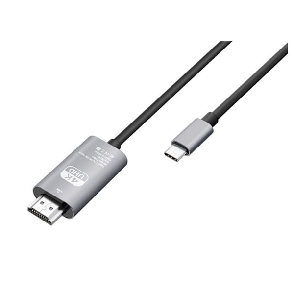 HDMI-kaapeli 4K 60Hz Korkea Resoluutio USB-C 1,8m Harmaa