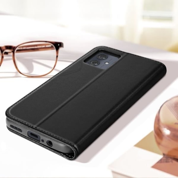 Taske til Motorola Moto G54 - AVIZAR - Binfen Color Series - Fuld kropsbeskyttelse - Stander Svart