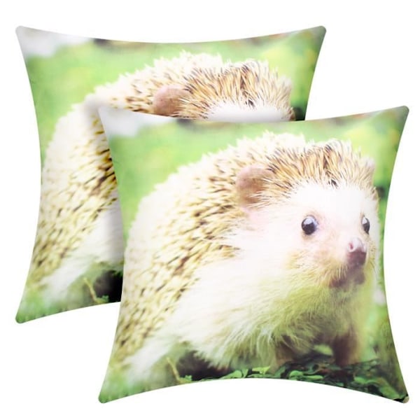 2 kpl 40x40 cm tyynyliinoja Siili Puutarha -kuviolla Flerfärgad