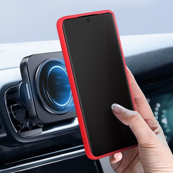 AVIZAR Hårt fodral för Xiaomi Redmi Note 13 Pro Plus - Metallring stödfunktion Röd Röd