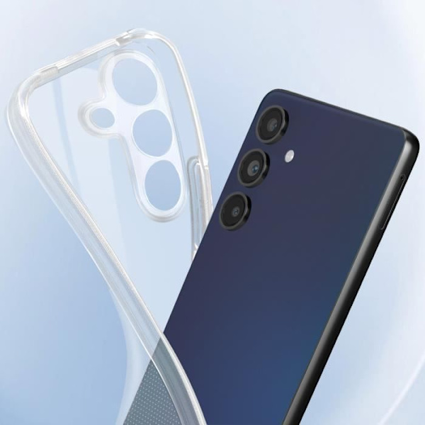 Fodral till Samsung Galaxy M55 - AVIZAR - Skyddat kamerablock - Genomskinlig mjuk silikon Transparent