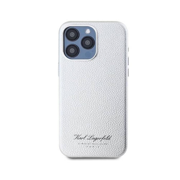 Coque til iPhone 15 Pro Max Hotel RSG Tekstureret Grained Elegant Karl Lagerfeld Sølv Grå