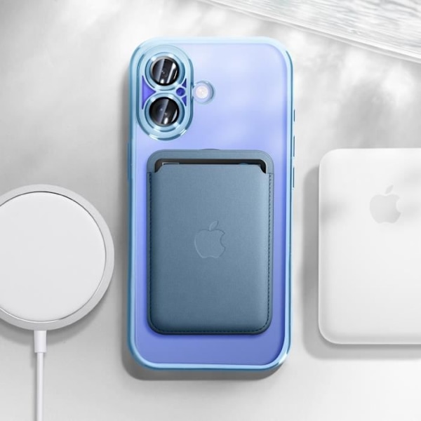 MagSafe Case - AVIZAR - iPhone 16 Plus - Joustava geelisilikoni - Täysi suoja - Vaaleansininen Blå