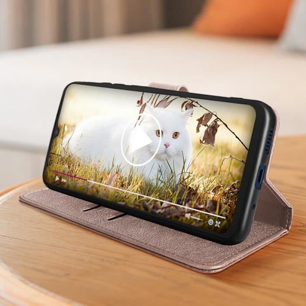 Kotelo Xiaomi Redmi 12C:lle - AVIZAR - Chesterfield - Vaaleanpunainen - Korttikotelo - Videotuki Rosa