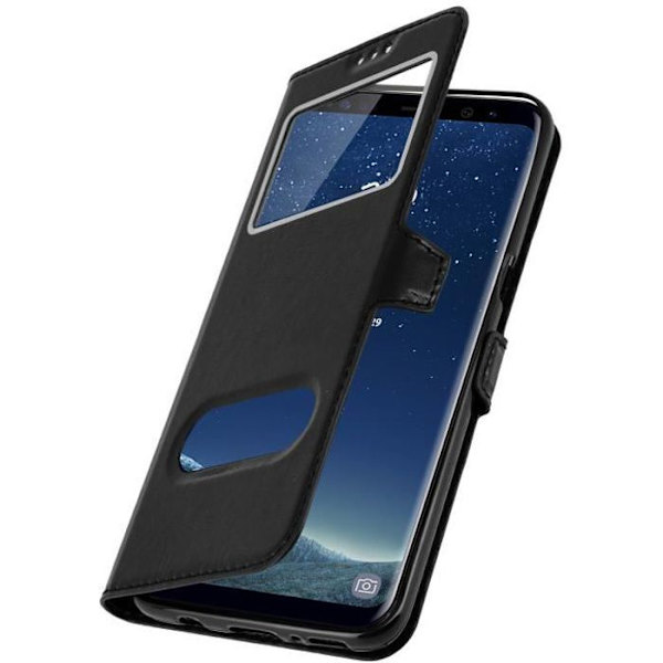 Suojakuori Samsung Galaxy S8:lle - AVIZAR - Kaksoisikkuna-kotelo - Silikoni Geeli - Musta - Pehmeä svart