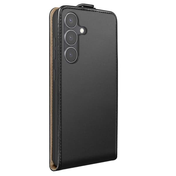 Pungetui - AVIZAR - Galaxy S25 FE - Sort - Læder - Magnetisk Svart