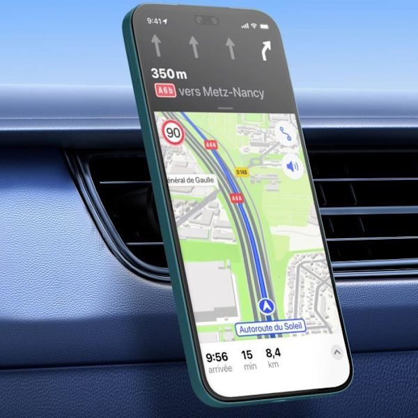 Magnetisk Bil Smartphone Holder Luftventil 360° Roterbar Blå Stjerne Sort Svart