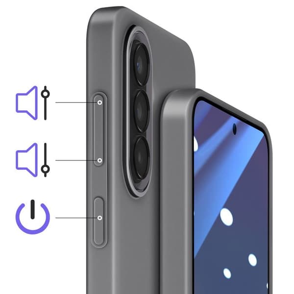 Coque - SAMSUNG - Galaxy A57 - Slät silikon - Höjda kanter - Grå Grå