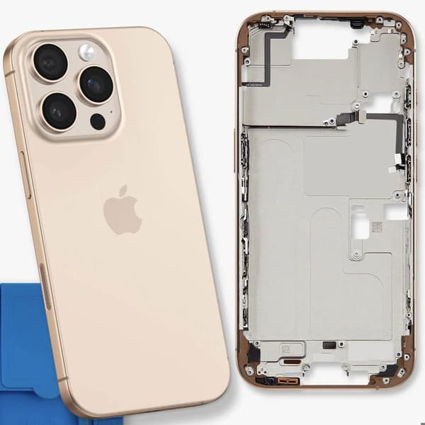 Centralchassi Kompatibel med iPhone 16 Pro Exakt och Säker Justering Guld Gul