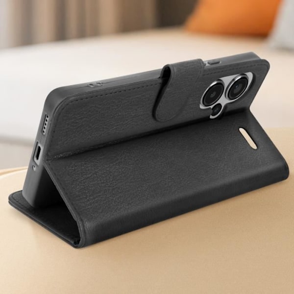 Kotelo Xiaomi Redmi Note 13 Pro Plus -puhelimelle - AVIZAR - Chesterfield - Lompakko ja videoteline - Musta Svart