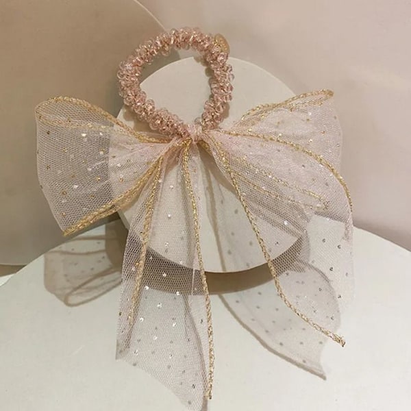Chouchou Chic für Perlenhaare und raffinierten rosa Imperial-Knoten Rosa