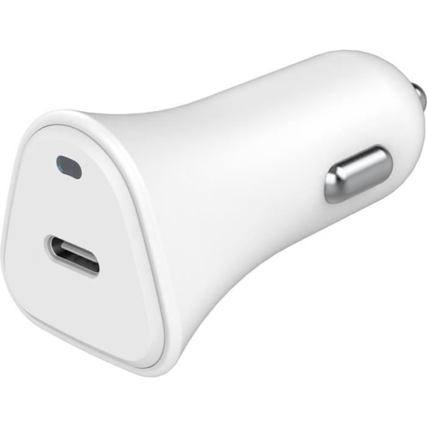 JUST GREEN - Dubbel billaddare - Återvinningsbar - USB-C PD - 25W - Strömförsörjning - Vit