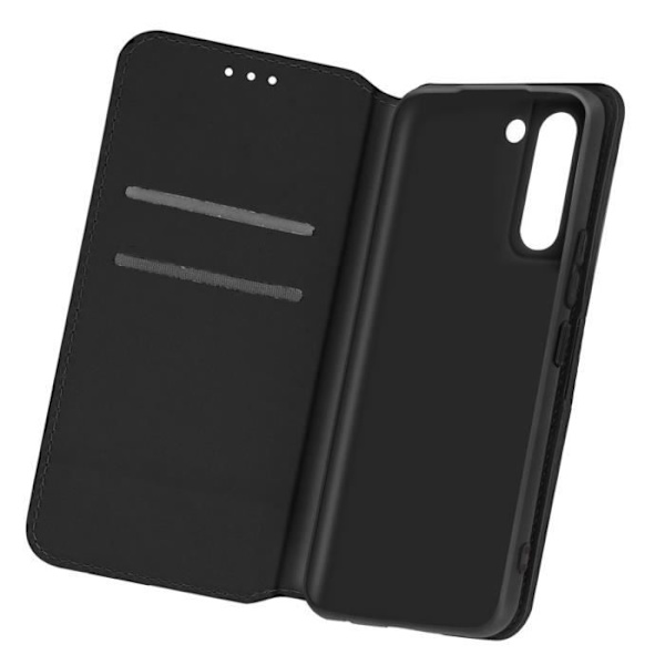 Housse - Samsung - Galaxy S21 Plus - Folio-kotelo - Ekologinen nahka - Musta Svart