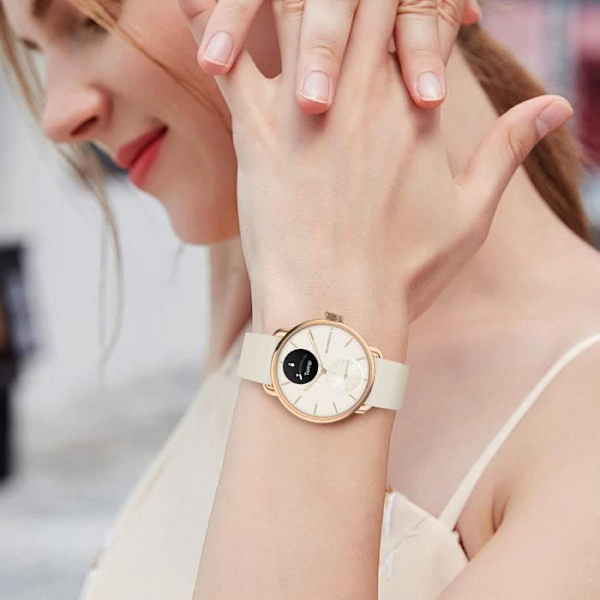 Connected Watch 38mm Sundhedsovervågning Vandtæt autonomi 30 dage ScanWatch 2 Withings Rose Champagne Rosa