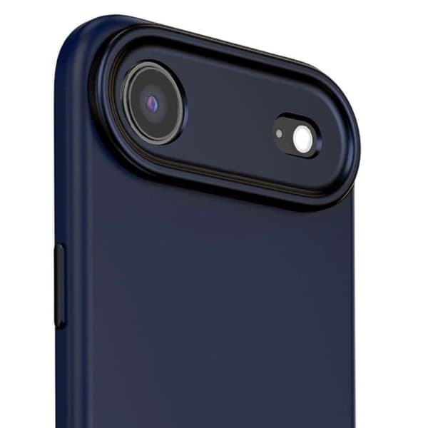 Antimikrobiellt Silikon MagSafe-fodral för iPhone Air Decoded Mörkblå Blå
