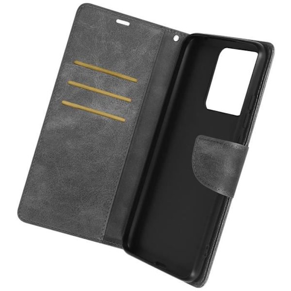 Xiaomi Redmi Note 12 lompakkokotelo keinonahkaa - AVIZAR - Taitettava - Rannehihna Grå