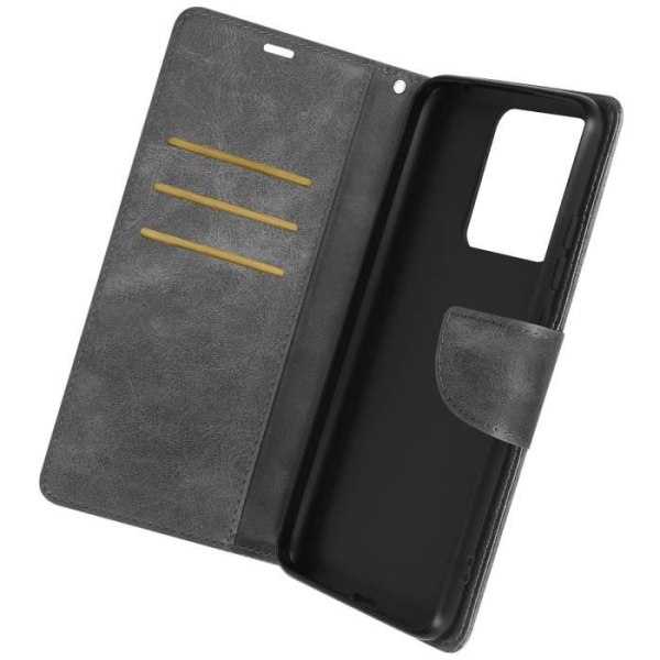Xiaomi Redmi Note 12 plånboksfodral i konstläder - AVIZAR - Vikbart - Armbandsfäste Grå