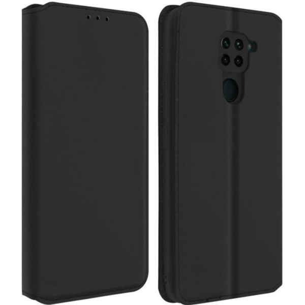 Hus - AVIZAR - Xiaomi Redmi Note 9 - Folio Plånboksskydd - Eco-läder - Svart Svart