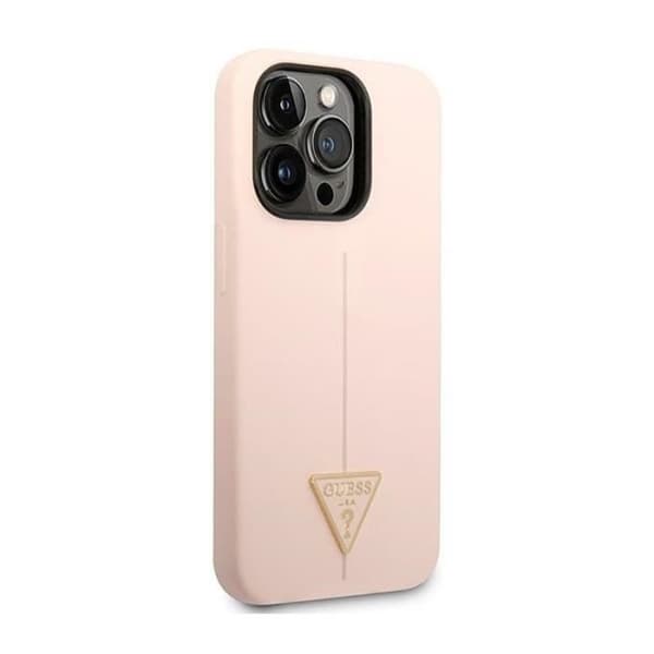 Guess Silicone Triangle Logo - Cover til iPhone 14 Pro Max (Rosa) - 3666339065959