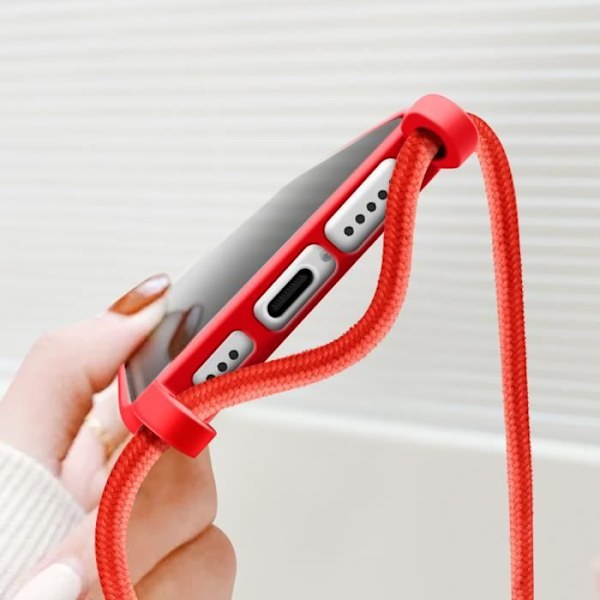 Coque Cordon Semi Rigide Soft touch för iPhone 16 Plus Röd Röd