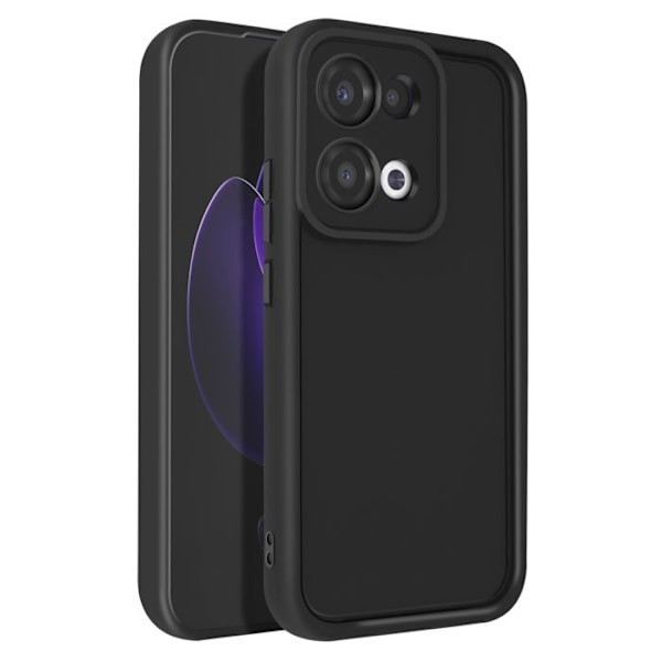Silicone cover til Oppo Reno 13, skridsikker, kamerabeskyttet, sort Svart