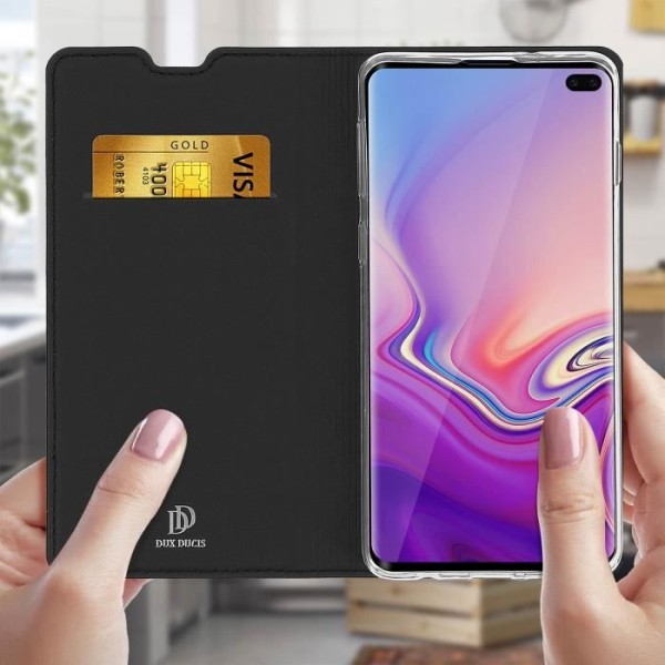 Cover til Samsung Galaxy S10 Plus Kortholder Etui Stand Funktion Dux Ducis sort