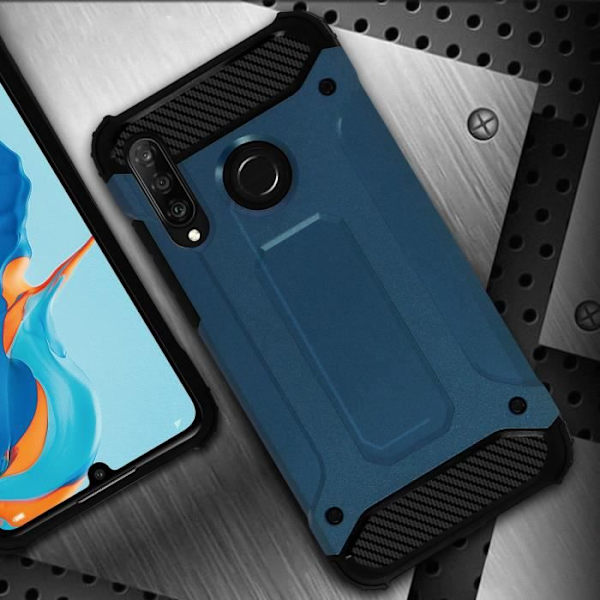 Skydd - AVIZAR - Huawei P30 Lite - Stötbeständig - Bi-material - 1,8m skydd Midnattsblå, svart