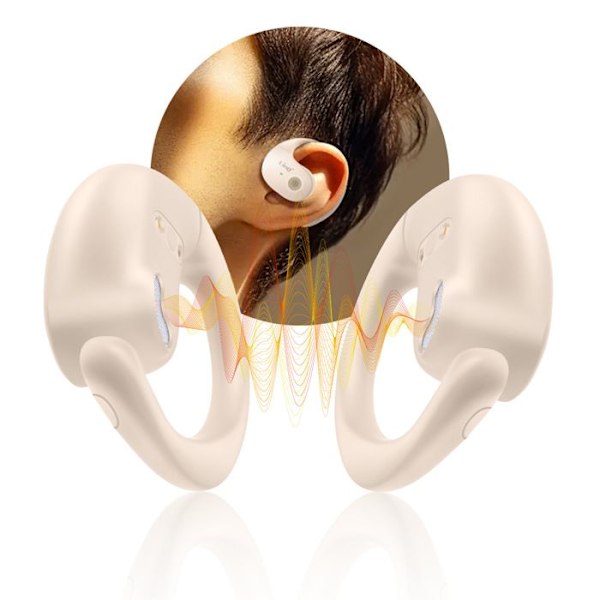 Bluetooth høretelefoner Clip knoglesensation mikro opkald berøringsfølsom LinQ beige Beige