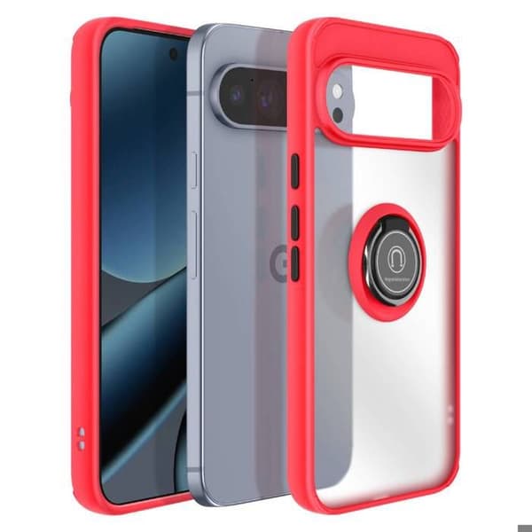 Coque för Google Pixel 10 Pro XL Stöttålig med Röd Magnetring Röd