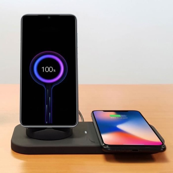 4-in-1 Latausasema - Akashi - Musta - USB-C, Lightning, Micro-USB - QI - Nopea lataus Svart