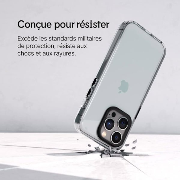 Kotelo - RhinoShield - iPhone 15 Pro - 3m suojaus - Kellastumisenkestävyys - Suuri läpinäkyvyys Transparent, svart