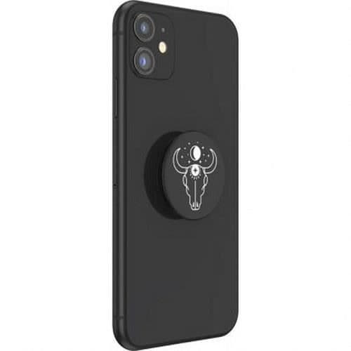 Tilbehør til Smartphone - PopSockets - Pop Grip Standard - Design Tyr og Måne - Sort - Letvægt Svart