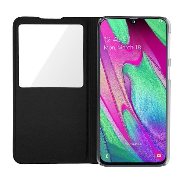 Hylster til Samsung Galaxy A40 - AVIZAR - Flip-etui - Ultra-tynd - Fleksibel - Sort Svart