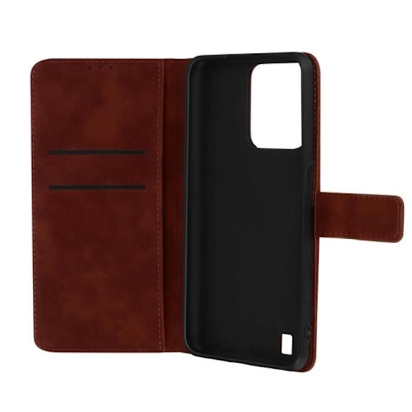 Realme C31 Folio plånboksfodral Videostöd Matt Soft Touch Effect brun kastanj