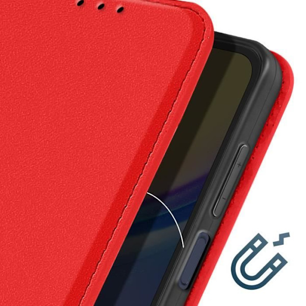 Suojakuori Samsung Galaxy A15:lle - AVIZAR - Korttitelineen videotuki - punainen Röd